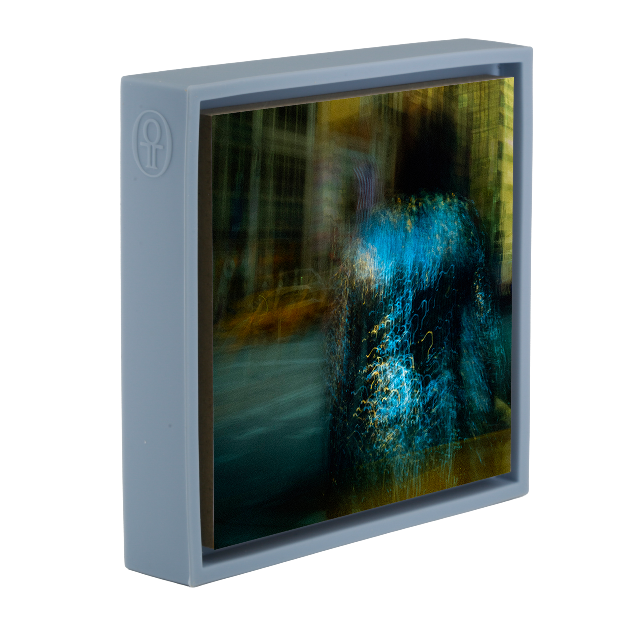 Robe argentée - Écharpe bleu clair