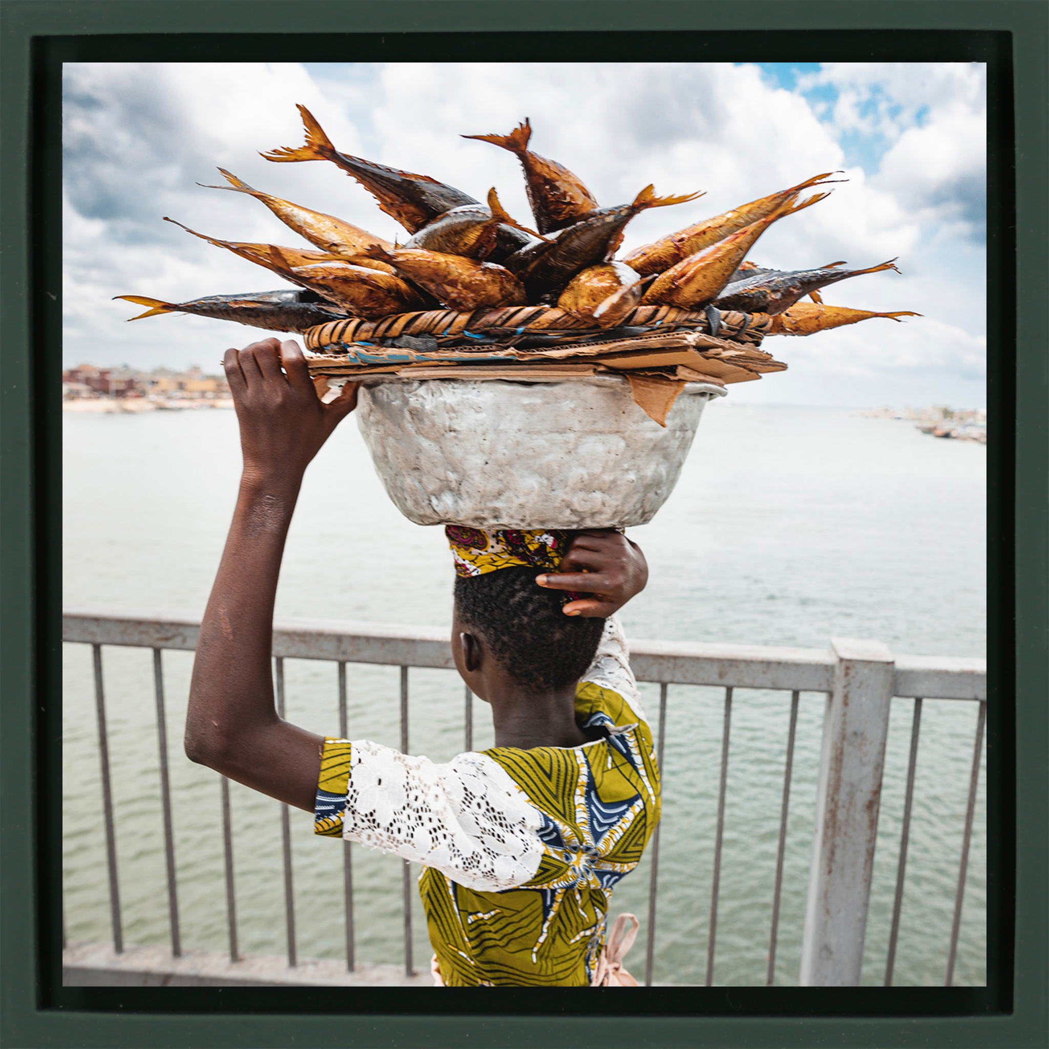 Seau de poisson - Wrap vert foncé