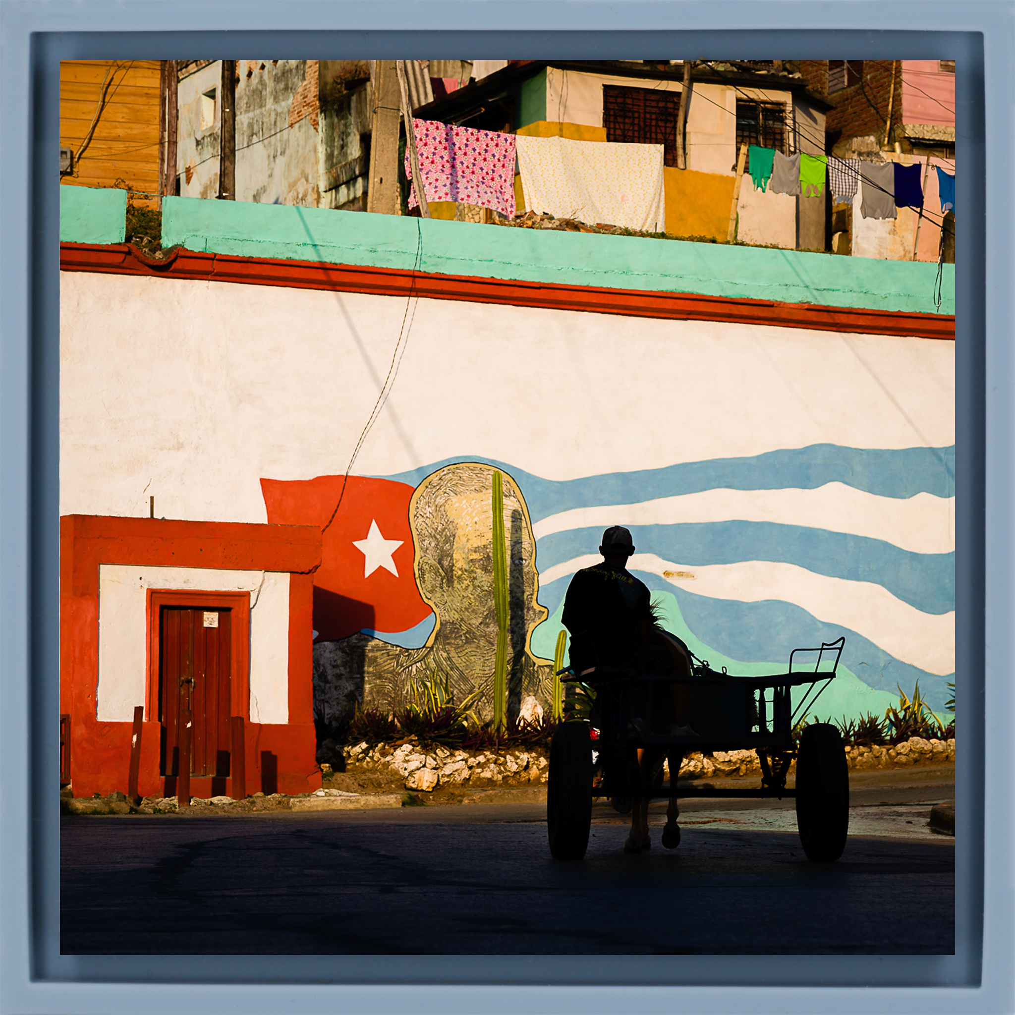 Mural in Baracoa - Lichtblauwe Wrapp