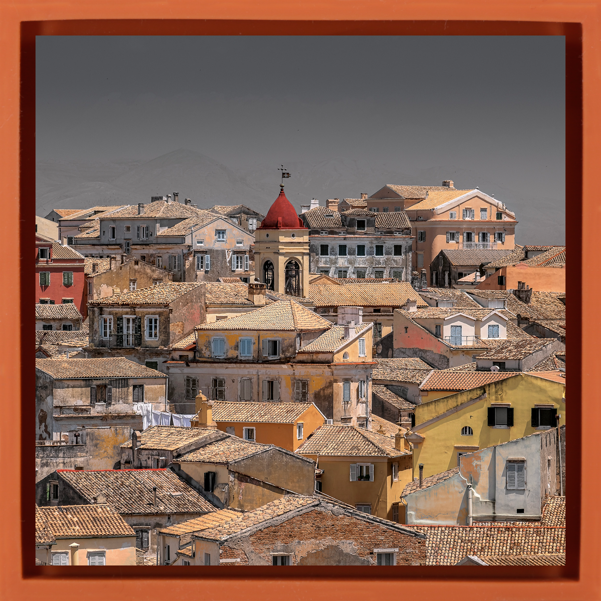 Corfu Roofscape- Orange Wrapp