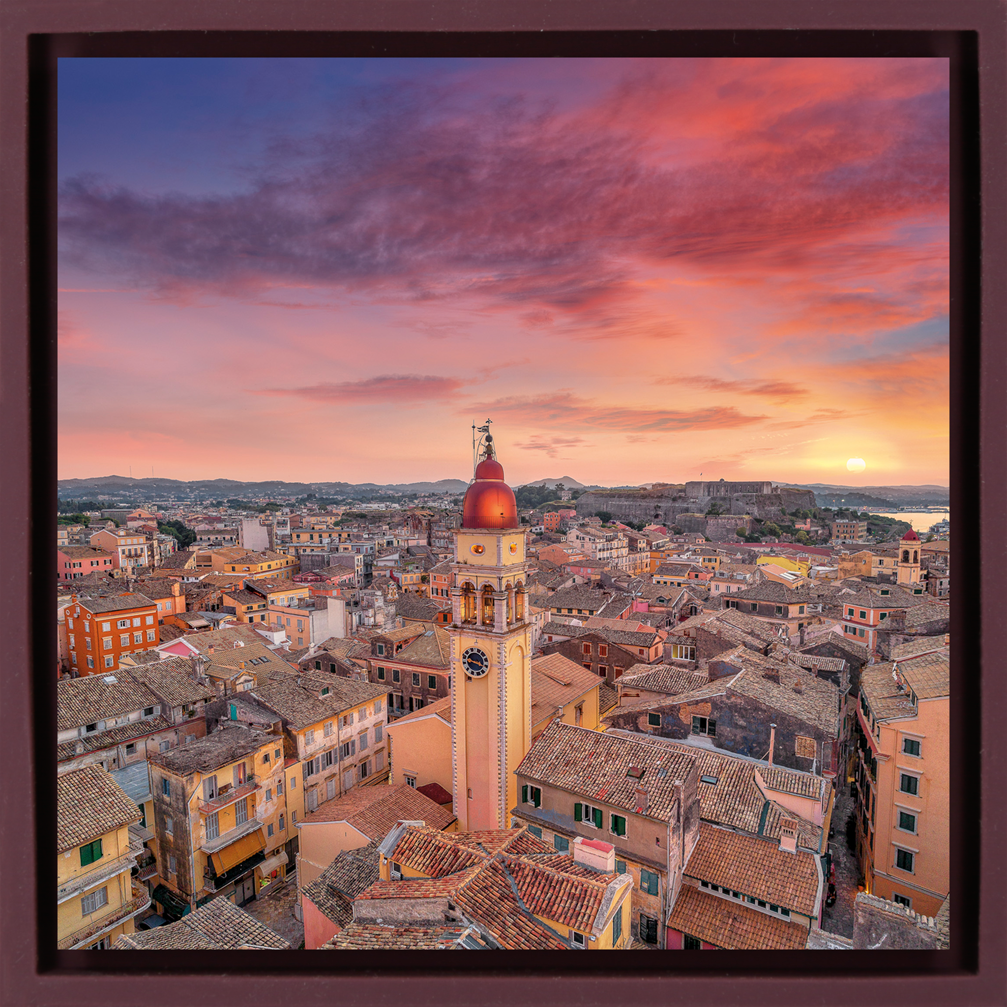 Saffron Sunset Over Corfu- Purple Wrapp