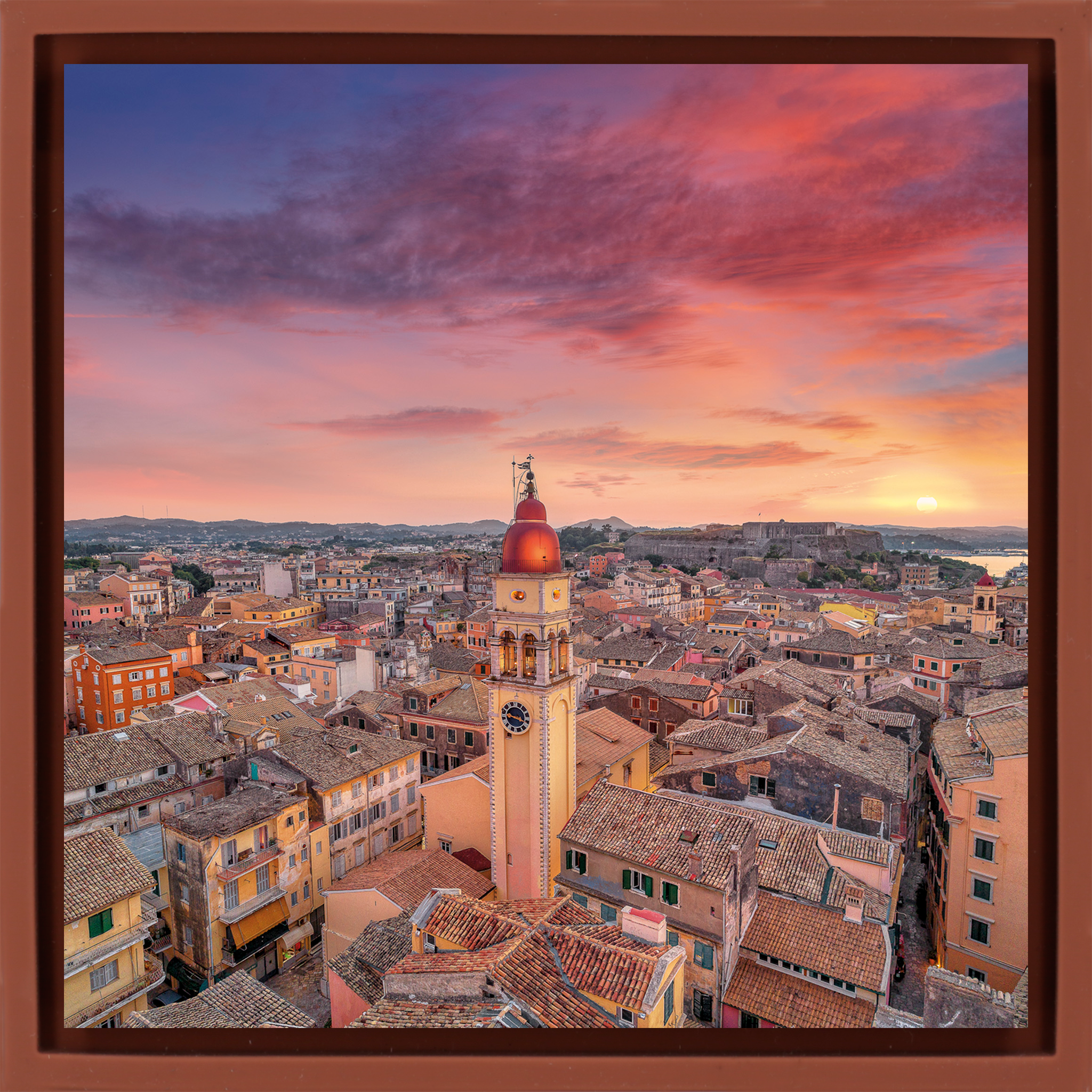 Saffron Sunset Over Corfu - Terra Wrapp