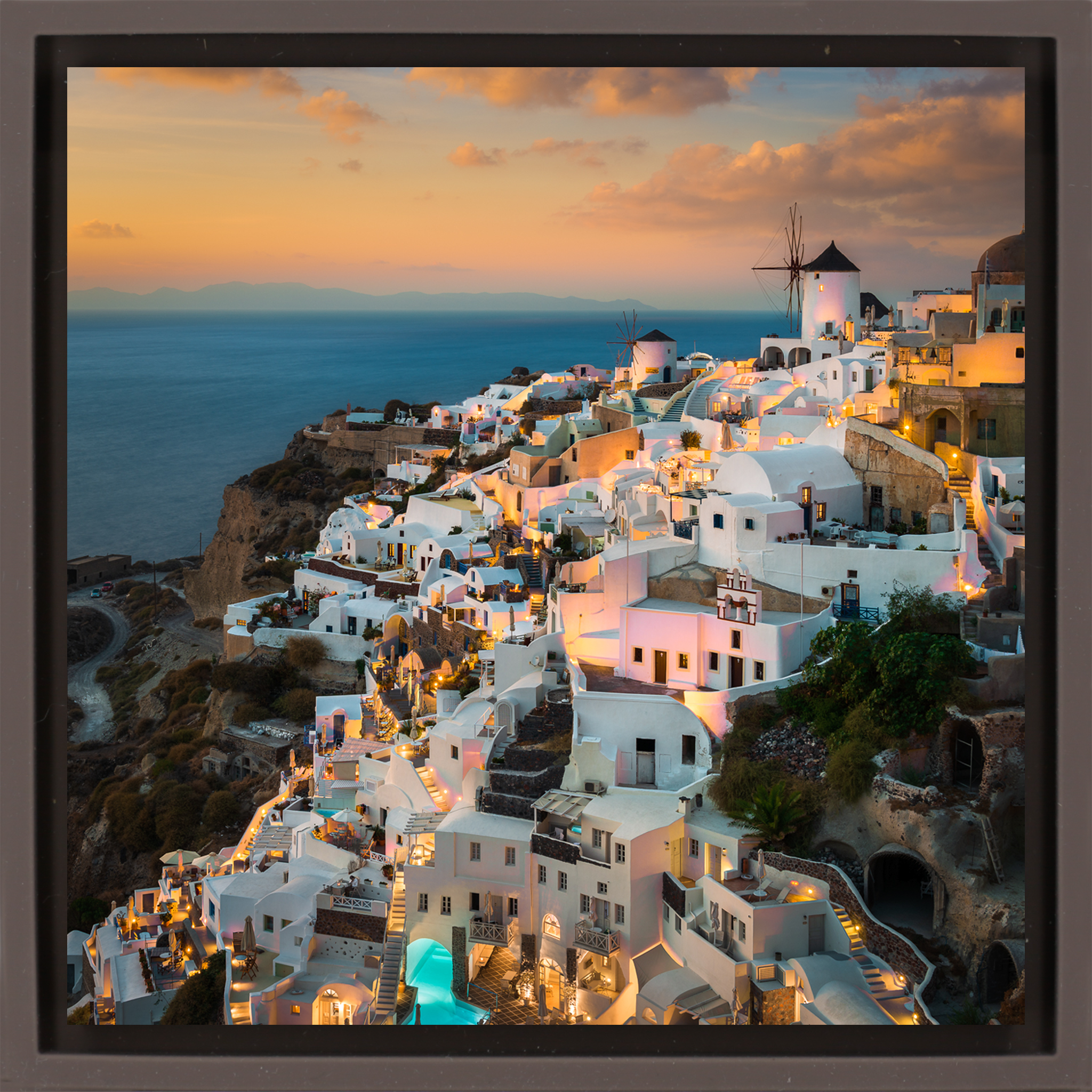 Sunset in Oia- Brown Wrapp