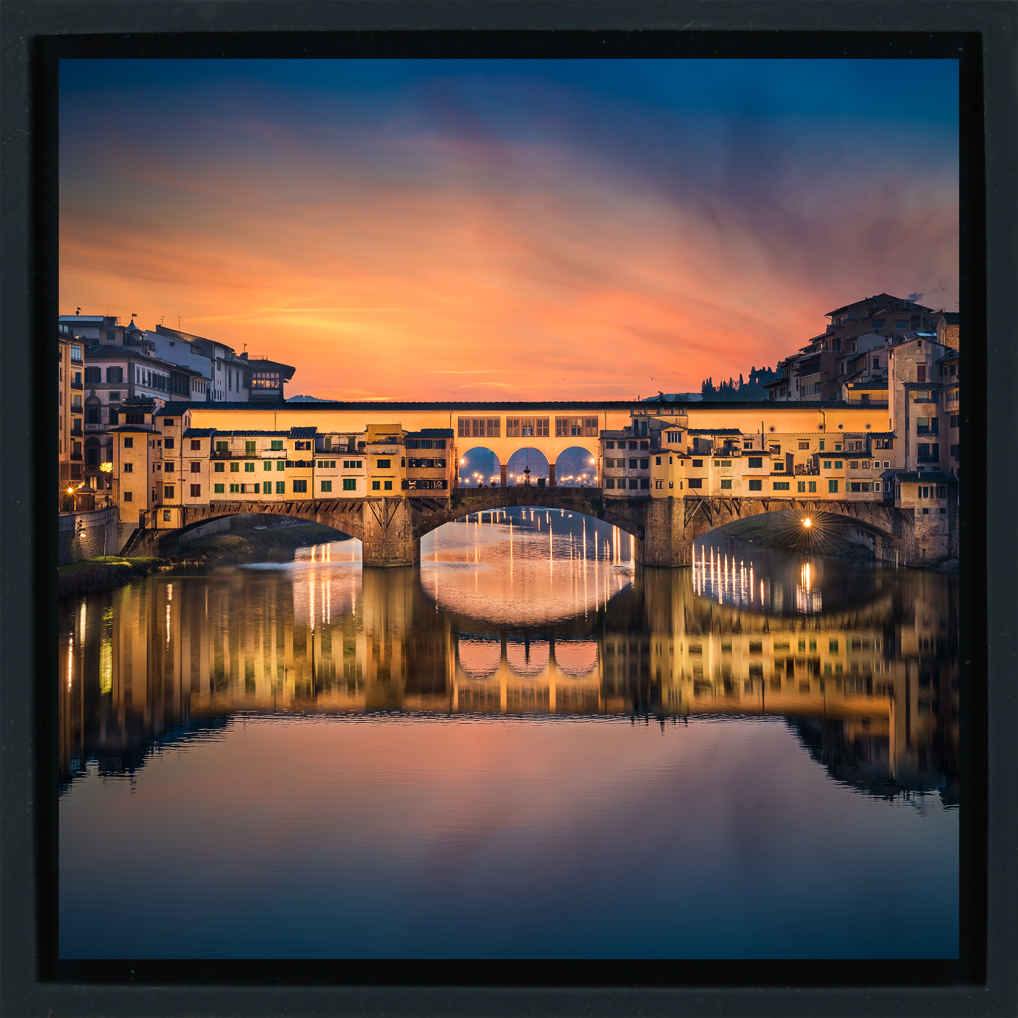 Ponte Vecchio over Arno River- Black Wrapp
