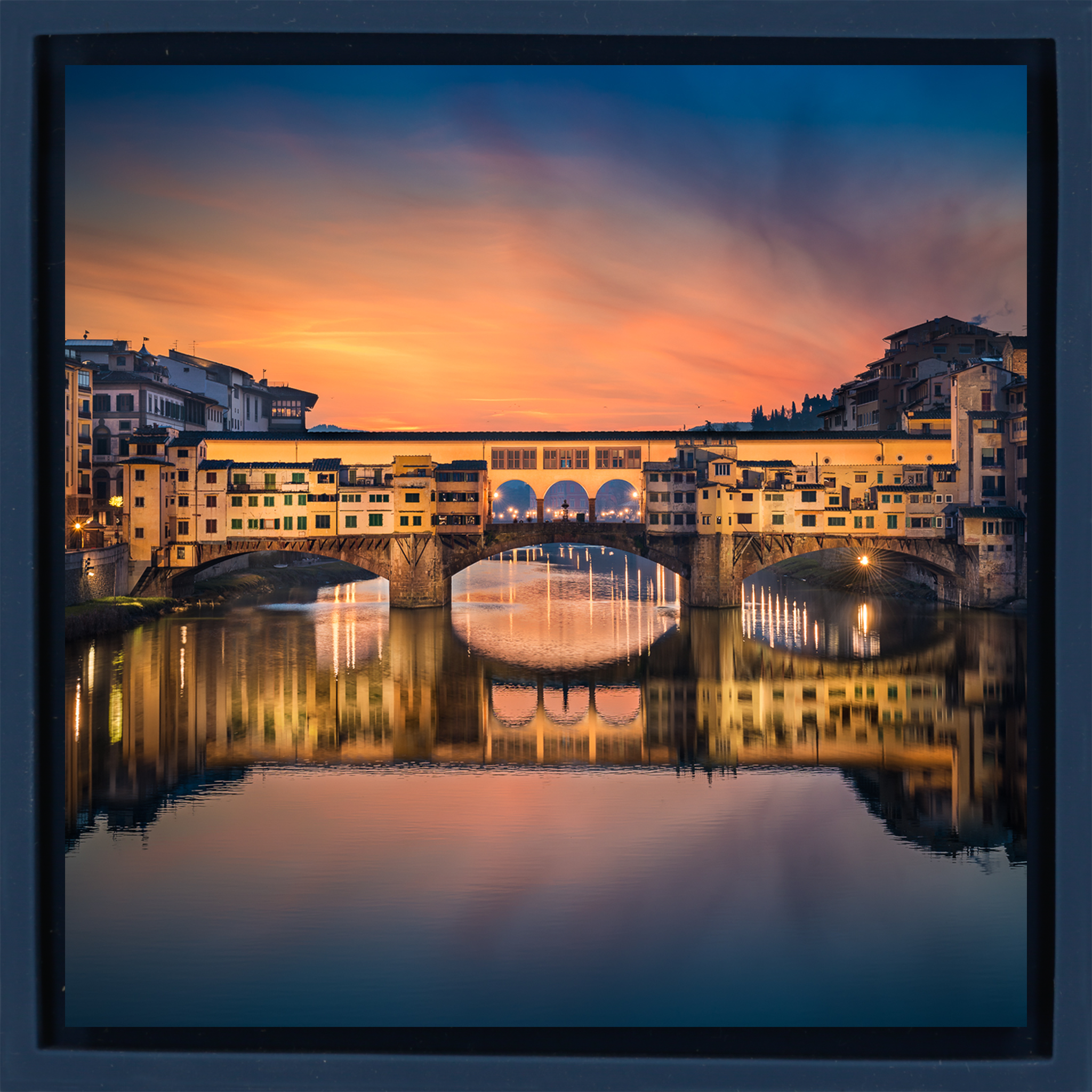 Ponte Vecchio over Arno River- Dark Blue Wrapp