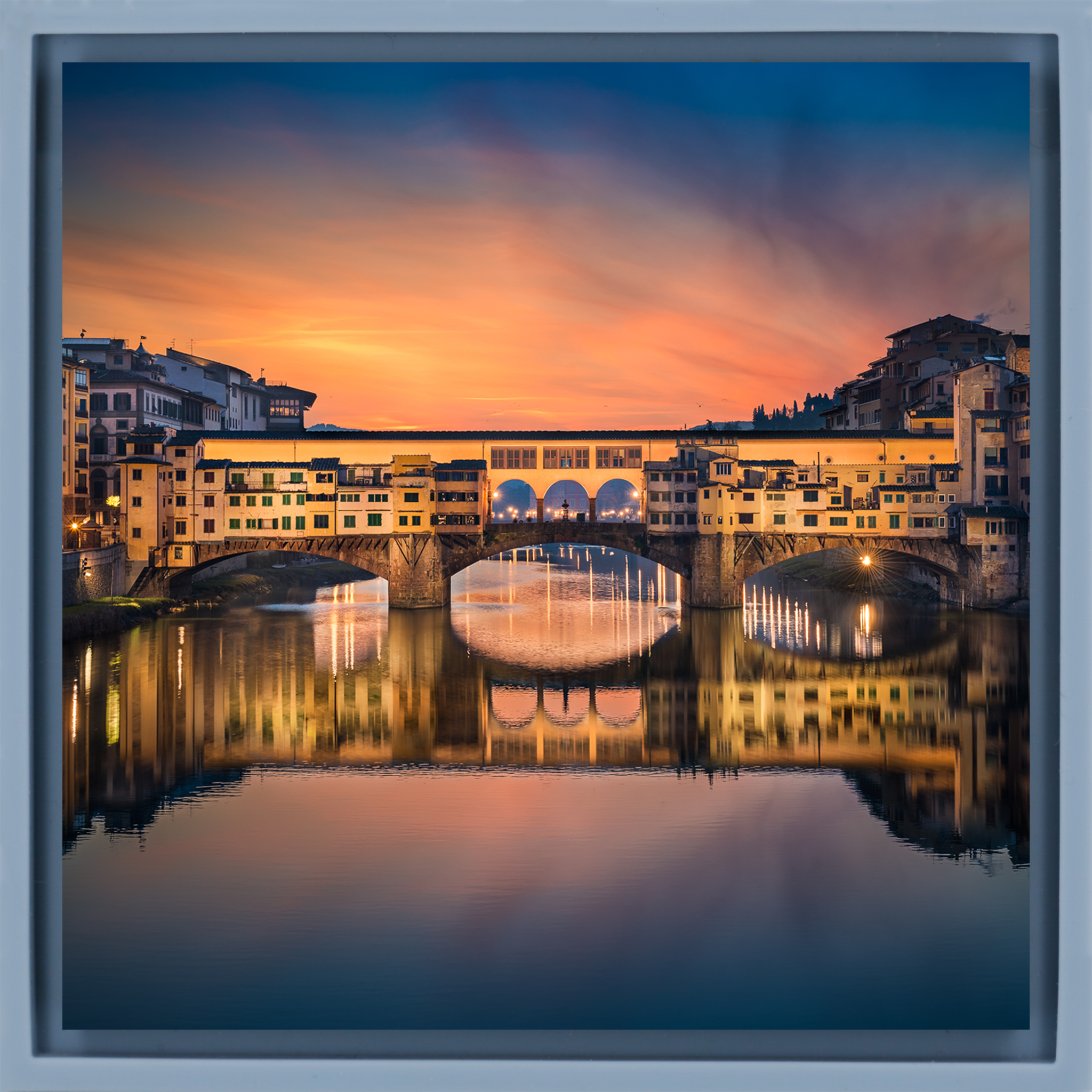 Ponte Vecchio over Arno River- Light Blue Wrapp
