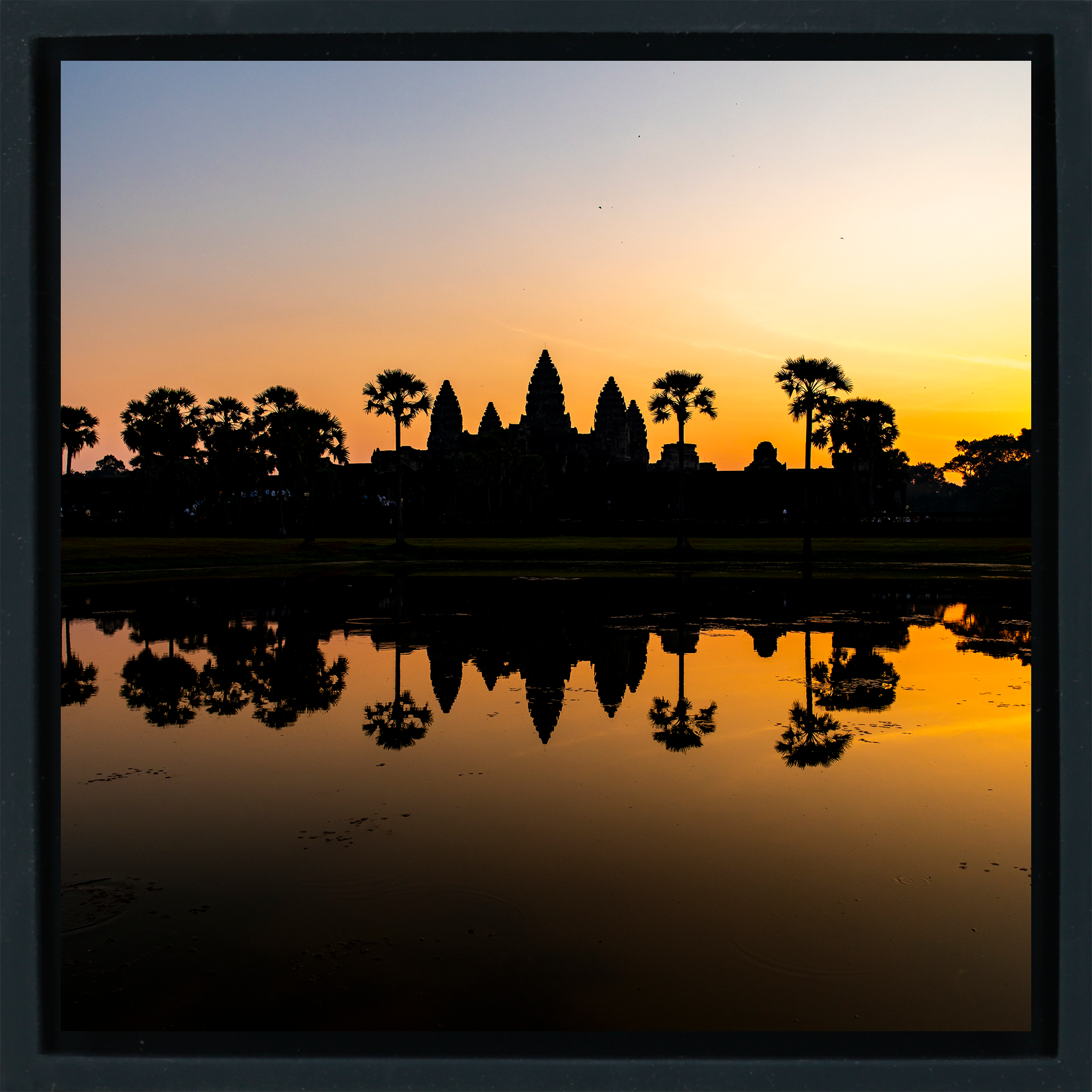 Angkor Wat Silhouette at Sunrise- Black Wrapp