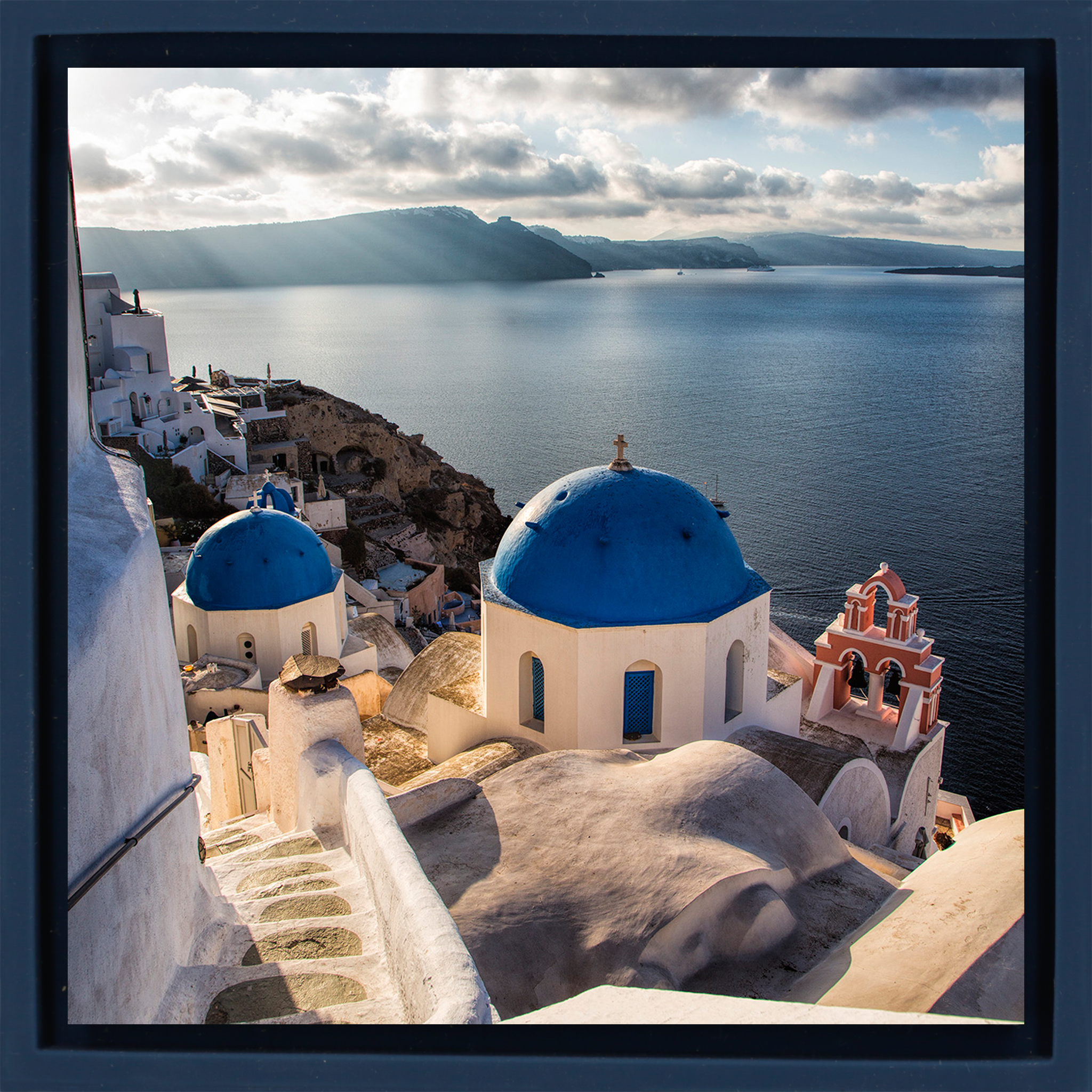 Blue Churches of Santorini - Donkerblauwe Wrapp
