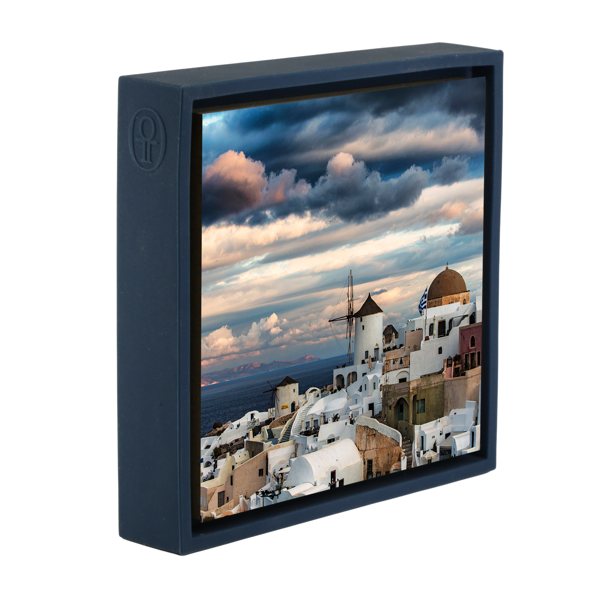 Sunset At Oia - Dark Blue Wrapp