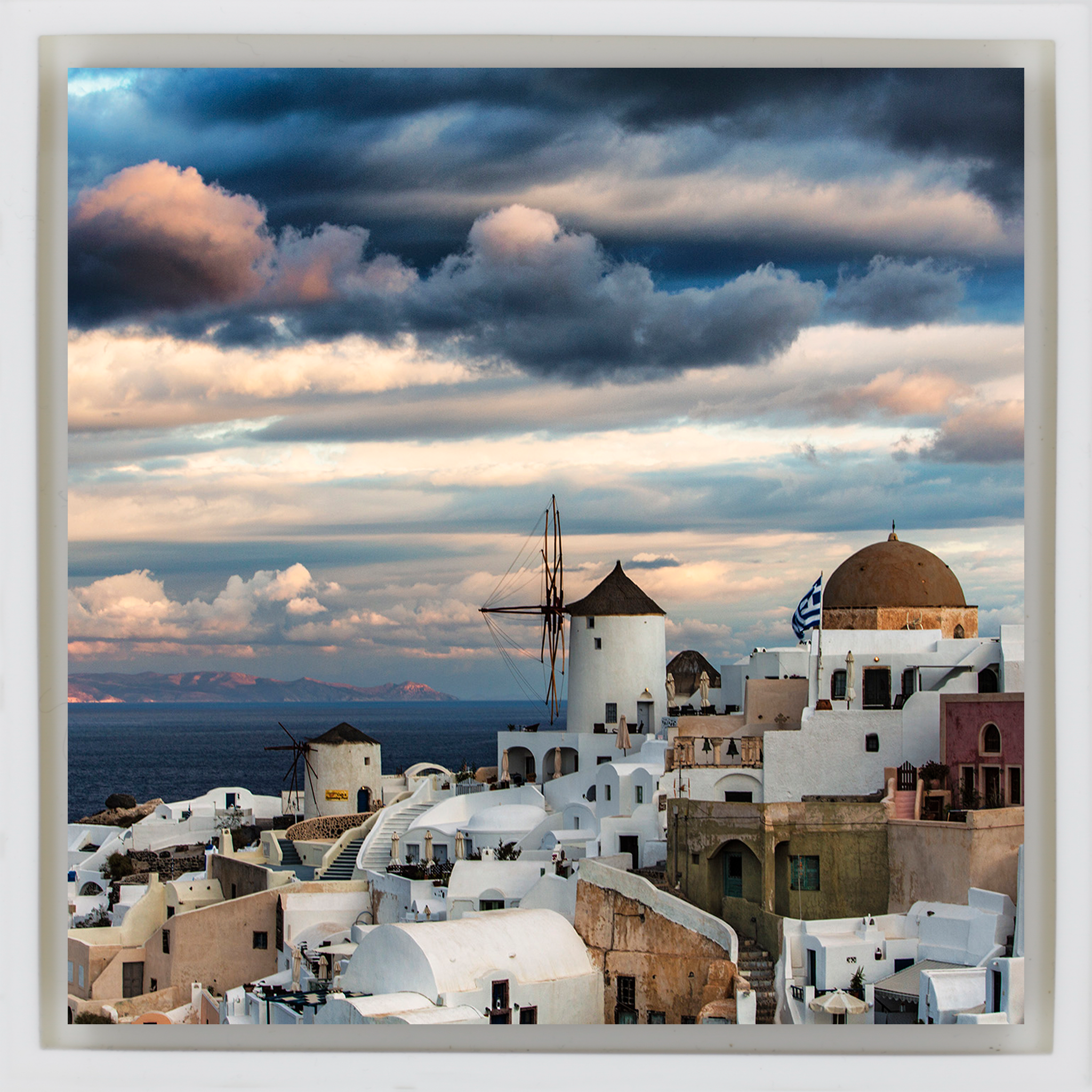 Sunset At Oia - White Wrapp