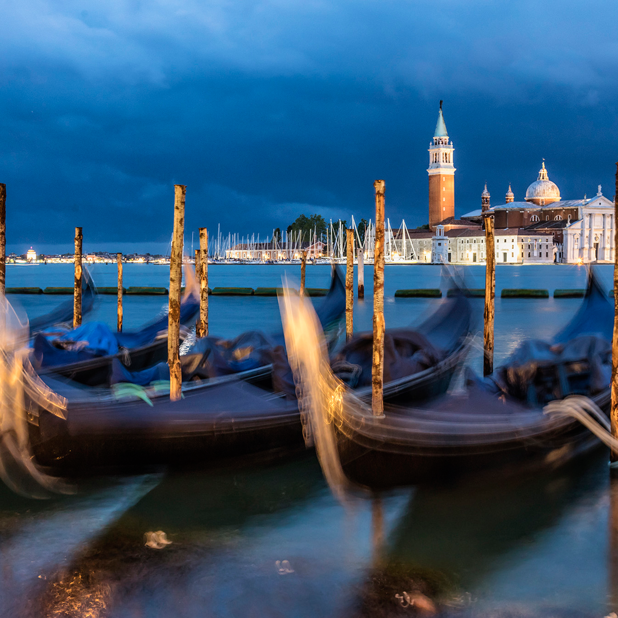 Gondolas After Dark- Collection: Italy