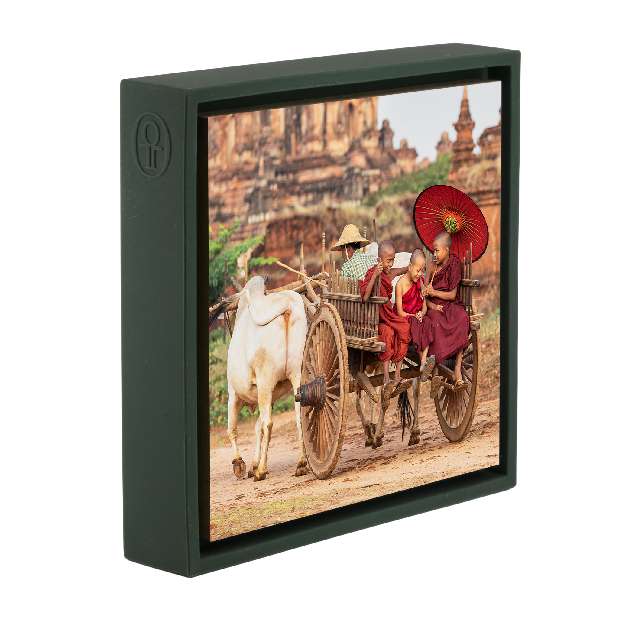 Monks in Bagan - Donkergroene Wrapp