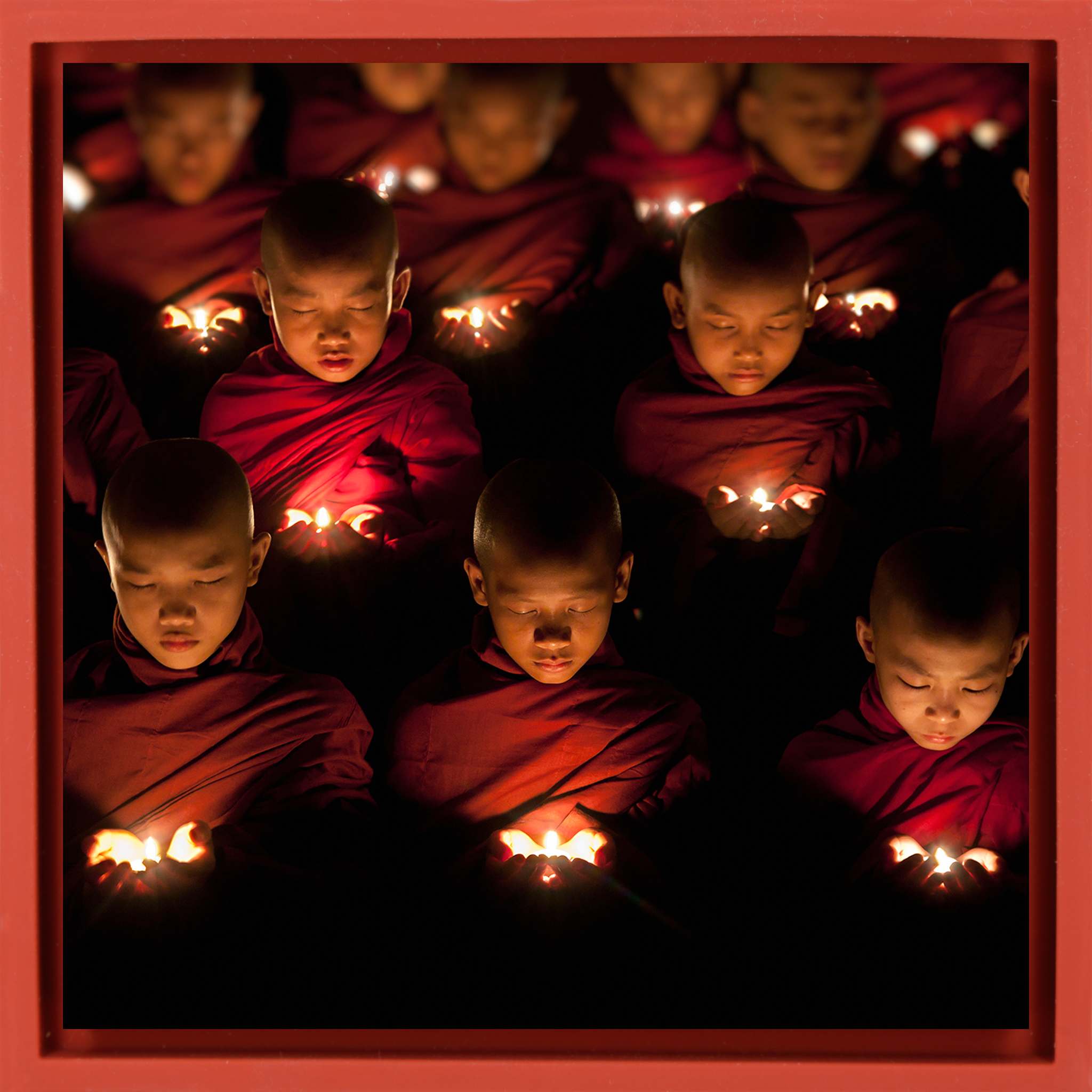 Young Monk Boys Praying - Red Wrapp