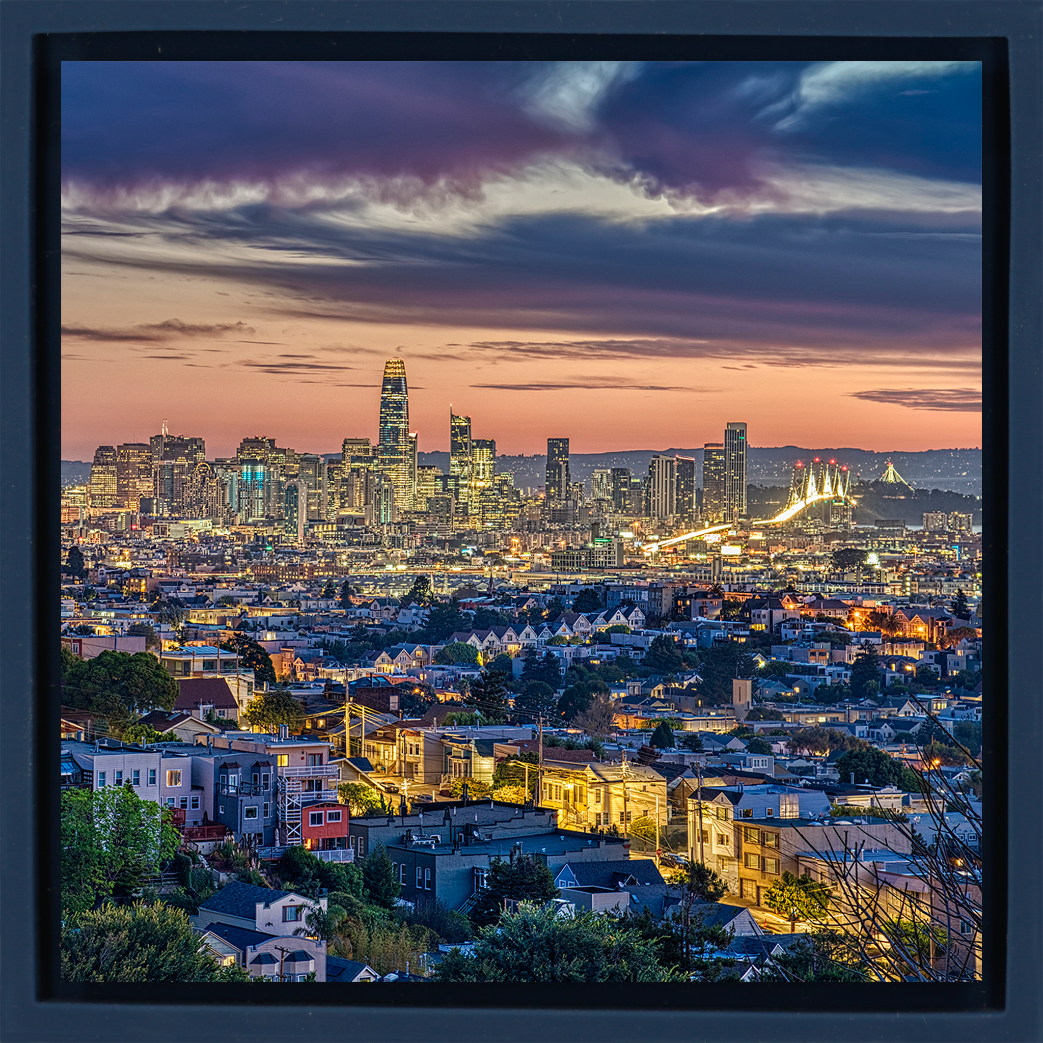 San Francisco City Sunrise - Donkerblauwe Wrapp