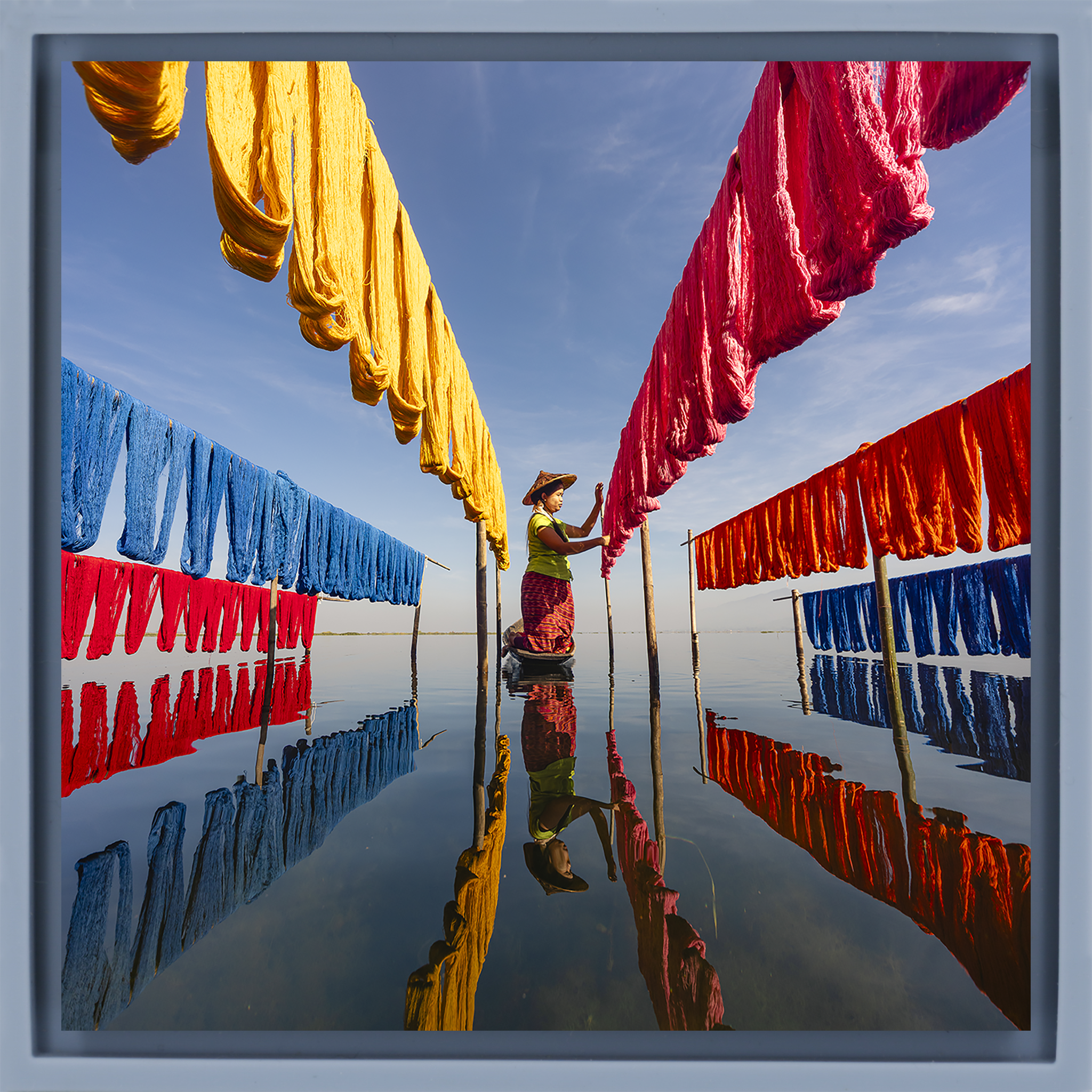 Drying Silk Inle Lake- Light Blue Wrapp