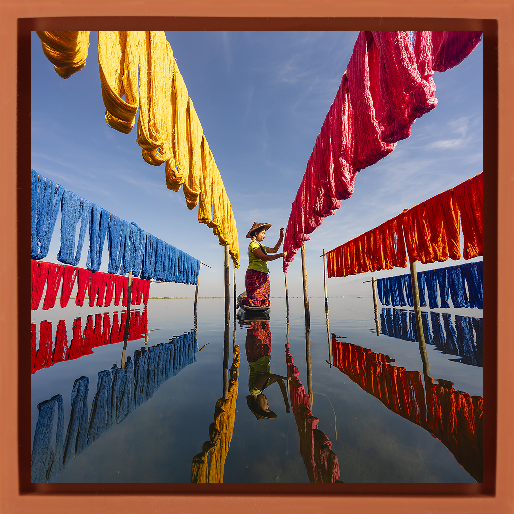Drying Silk Inle Lake- Orange Wrapp