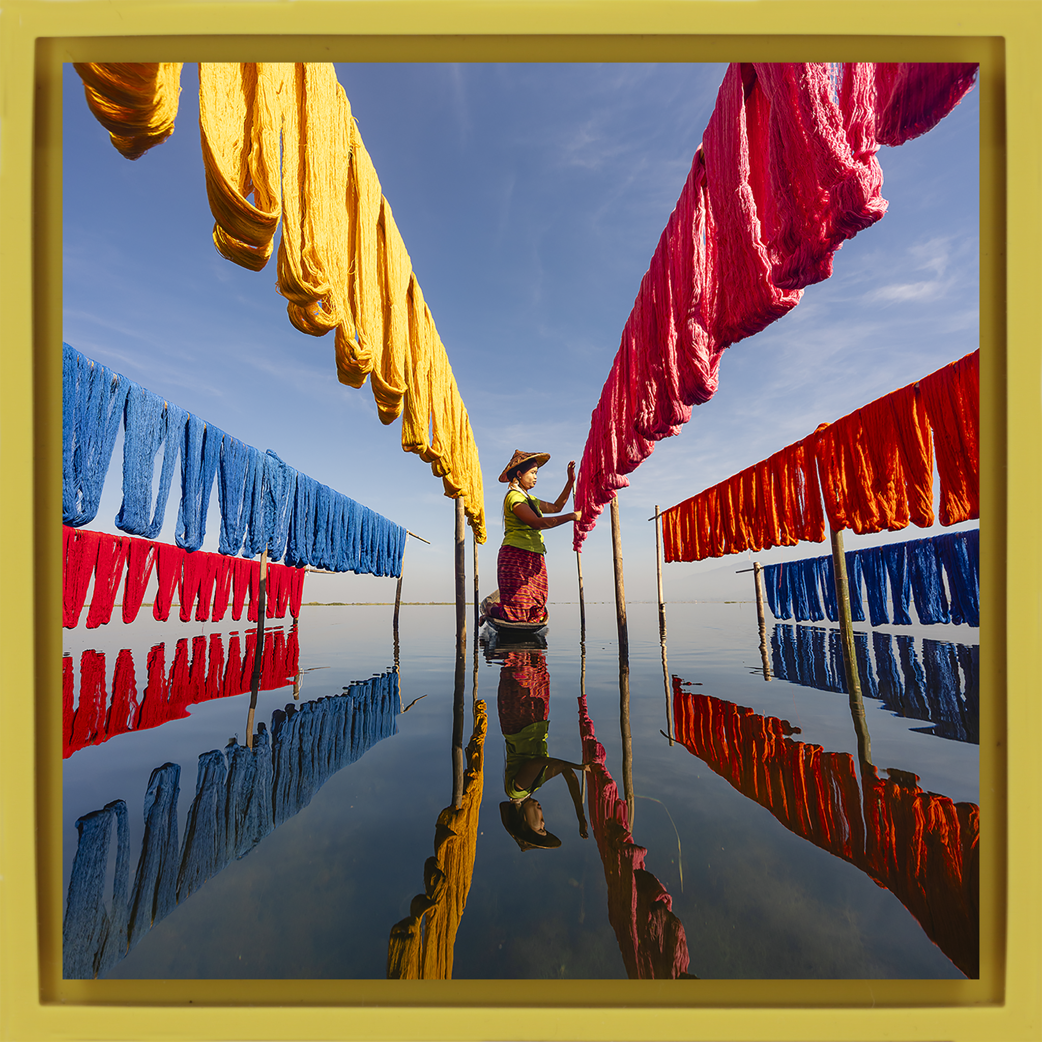 Drying Silk Inle Lake- Yellow Wrapp