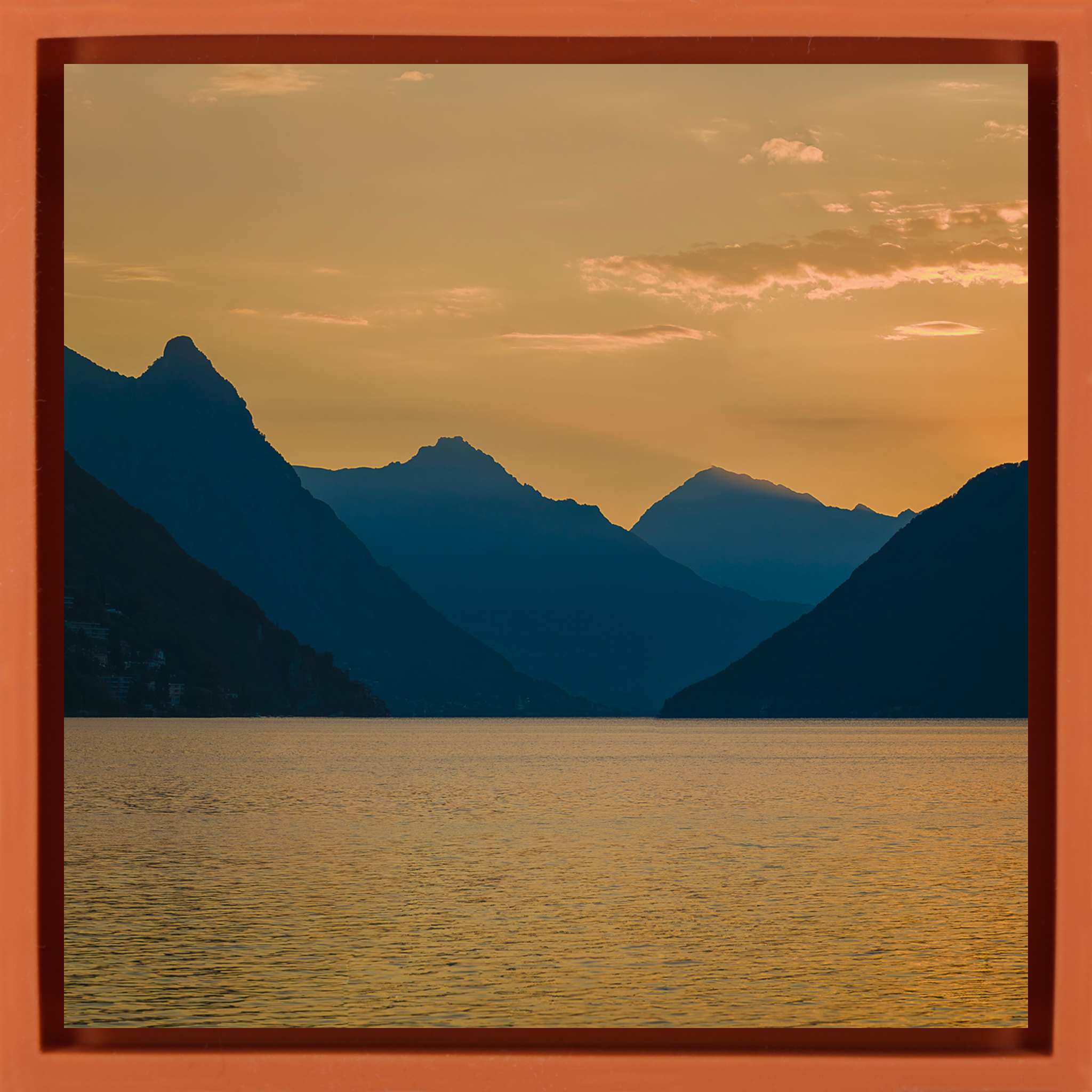 Sunrise on Lake Lugano- Orange Wrapp
