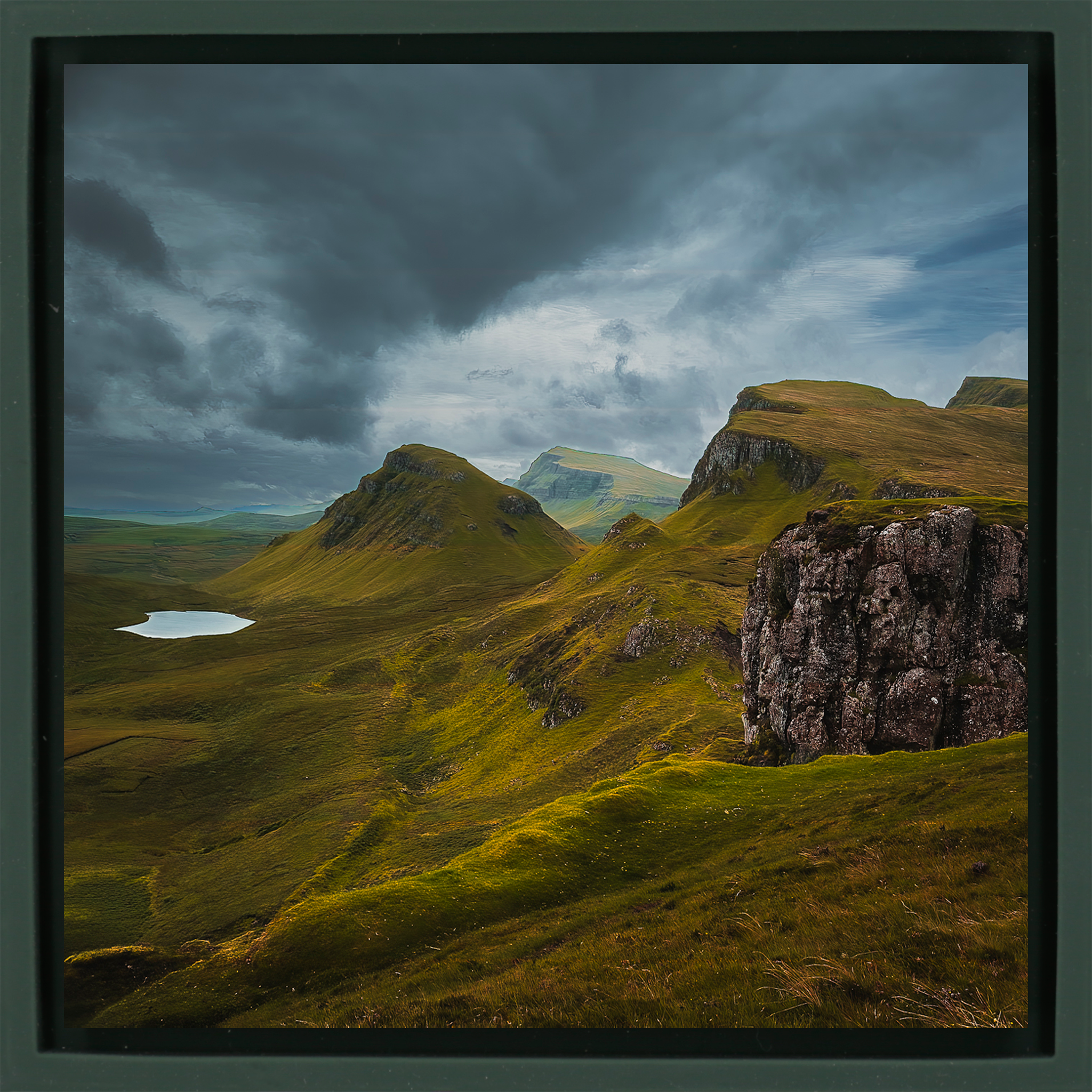 Clearing Storm over QuiraIsle of Skye - Donkergroene Wrapp
