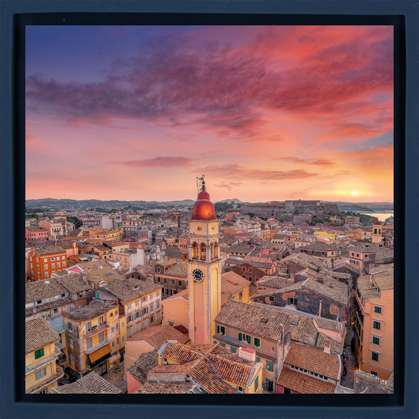 Saffron Sunset Over Corfu - Dark Blue Wrapp