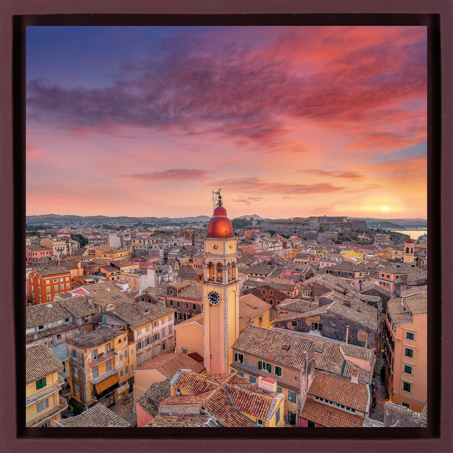Saffron Sunset Over Corfu - Paarse Wrapp