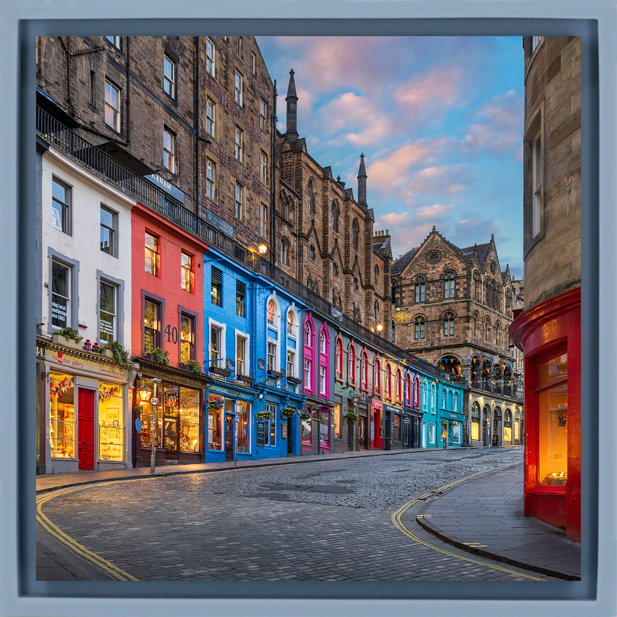 Rue Victoria, Édimbourg - Wrap bleu clair