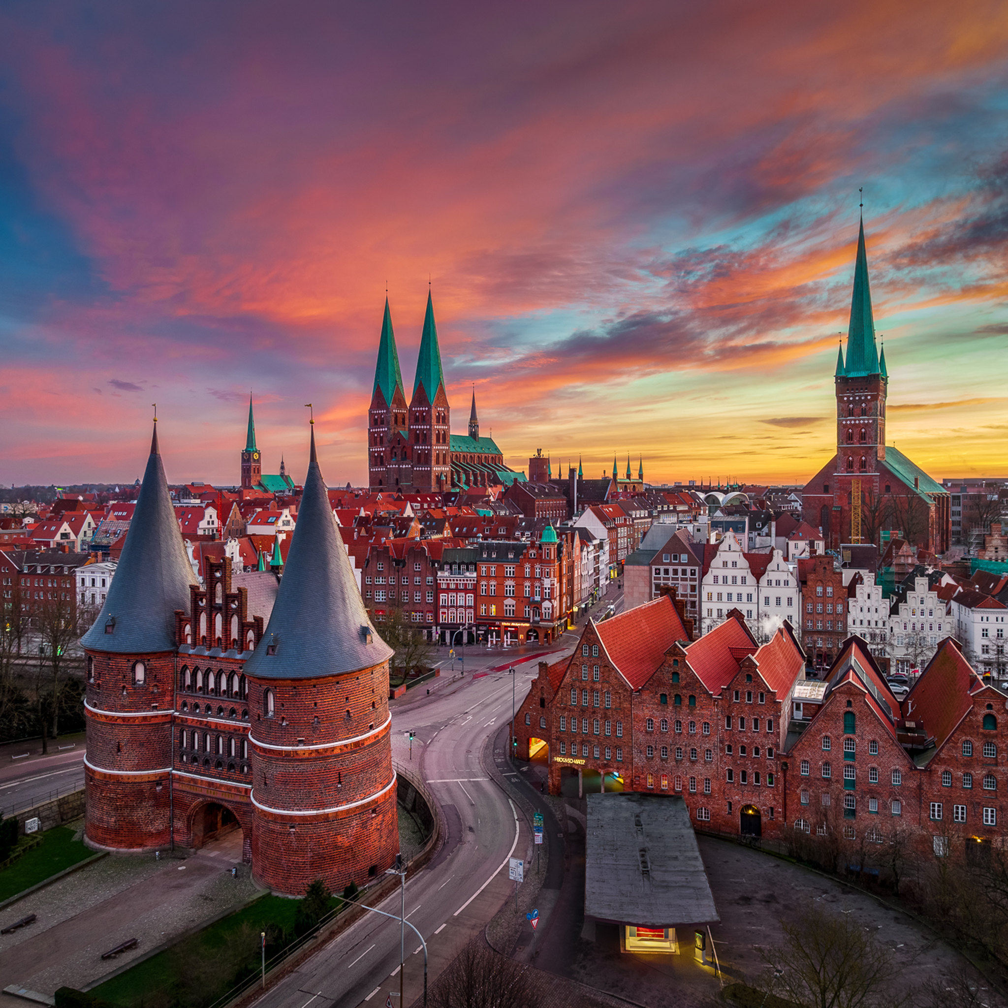 Sunrise at The Holstentor- Collection: Germany