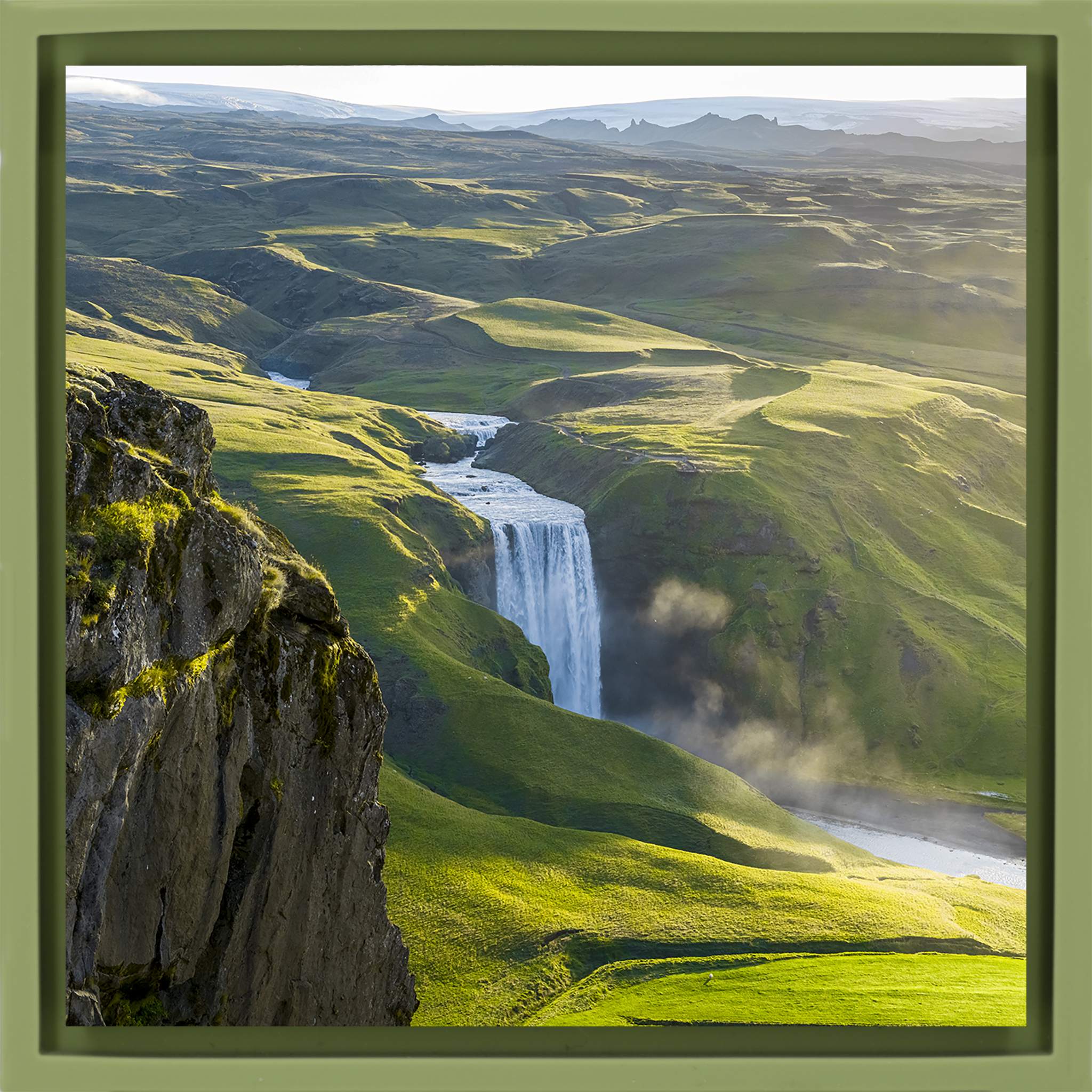 The Might of Skógafoss- Light Green Wrapp