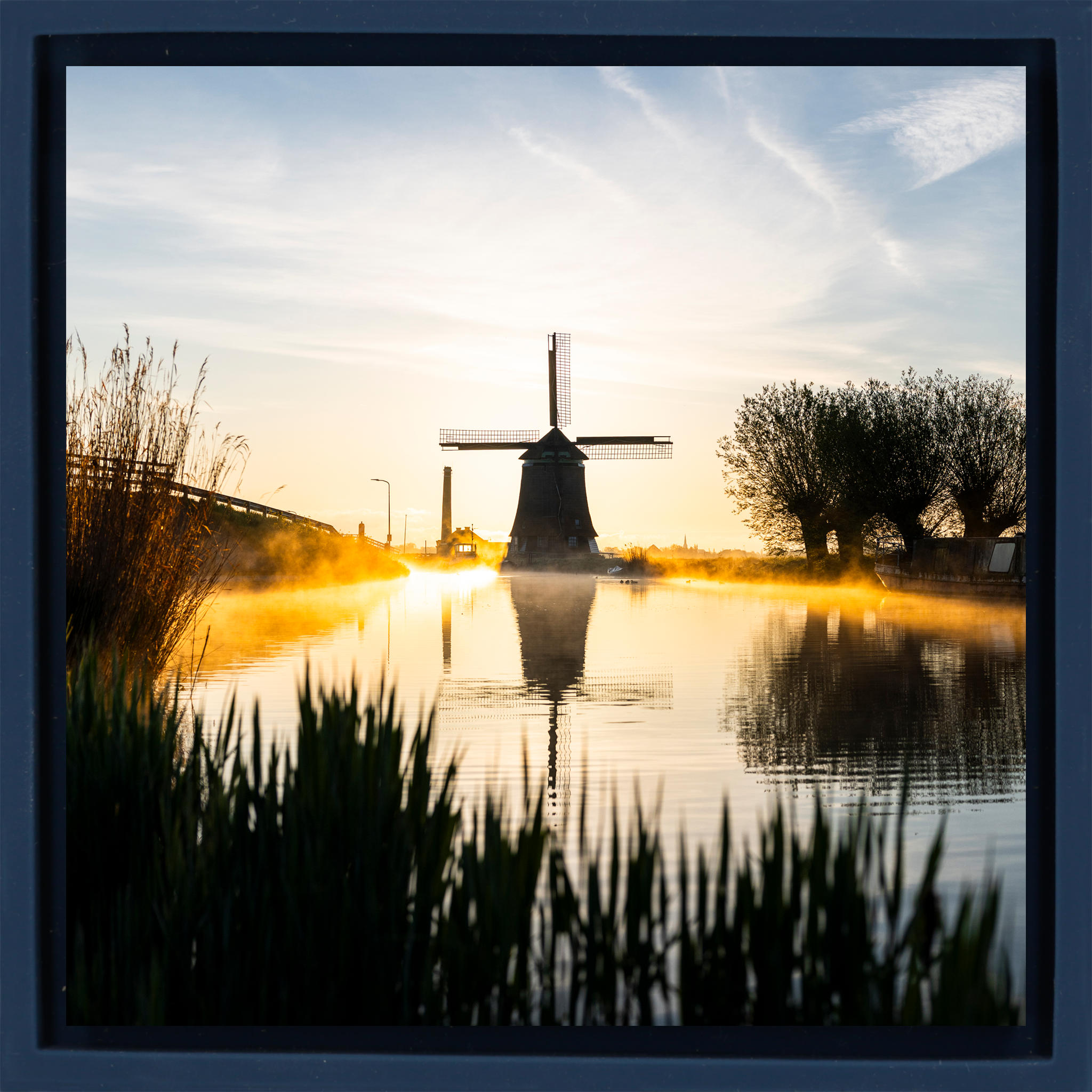 Dawn over the Polder - Donkerblauwe Wrapp