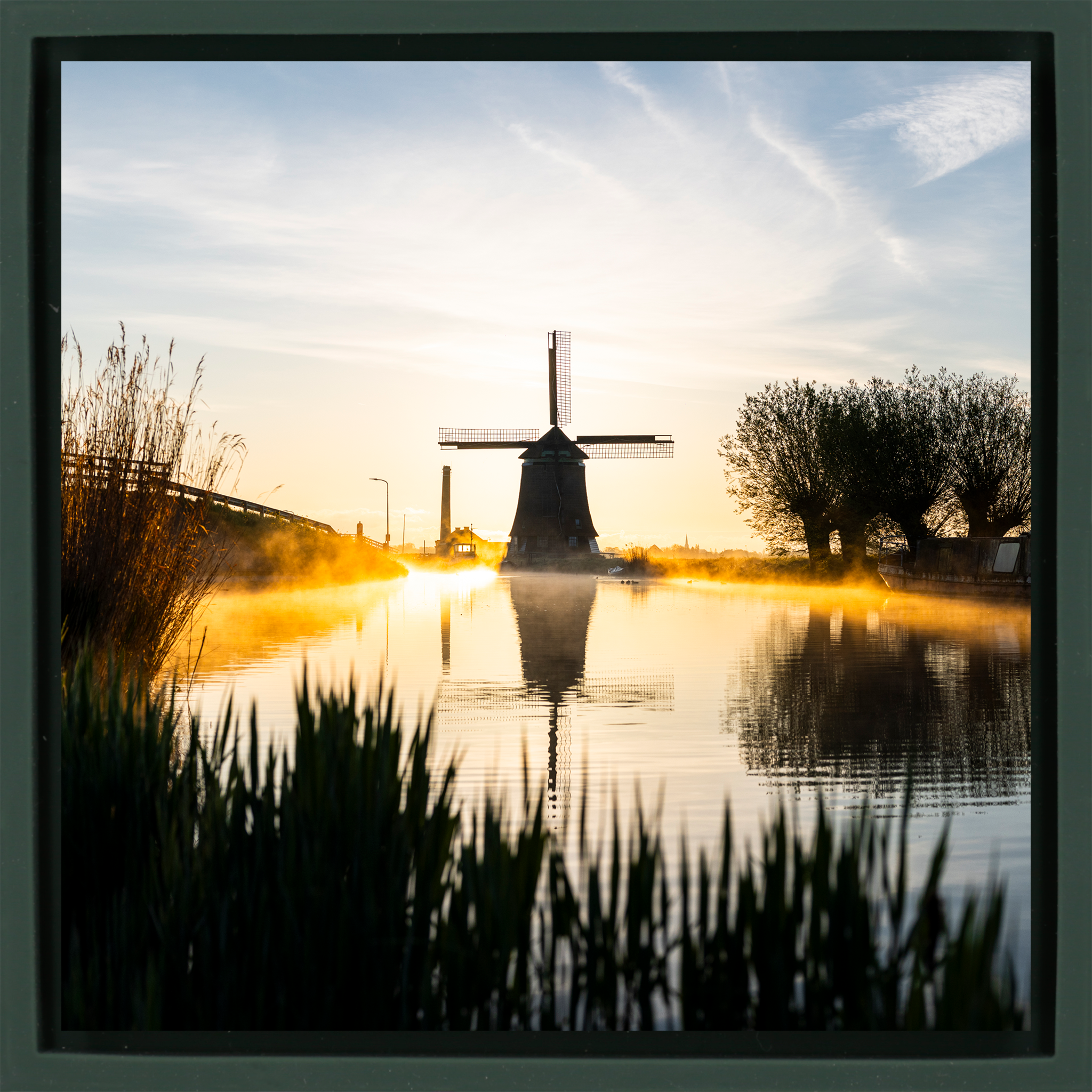 Dawn over the Polder - Donkergroene Wrapp