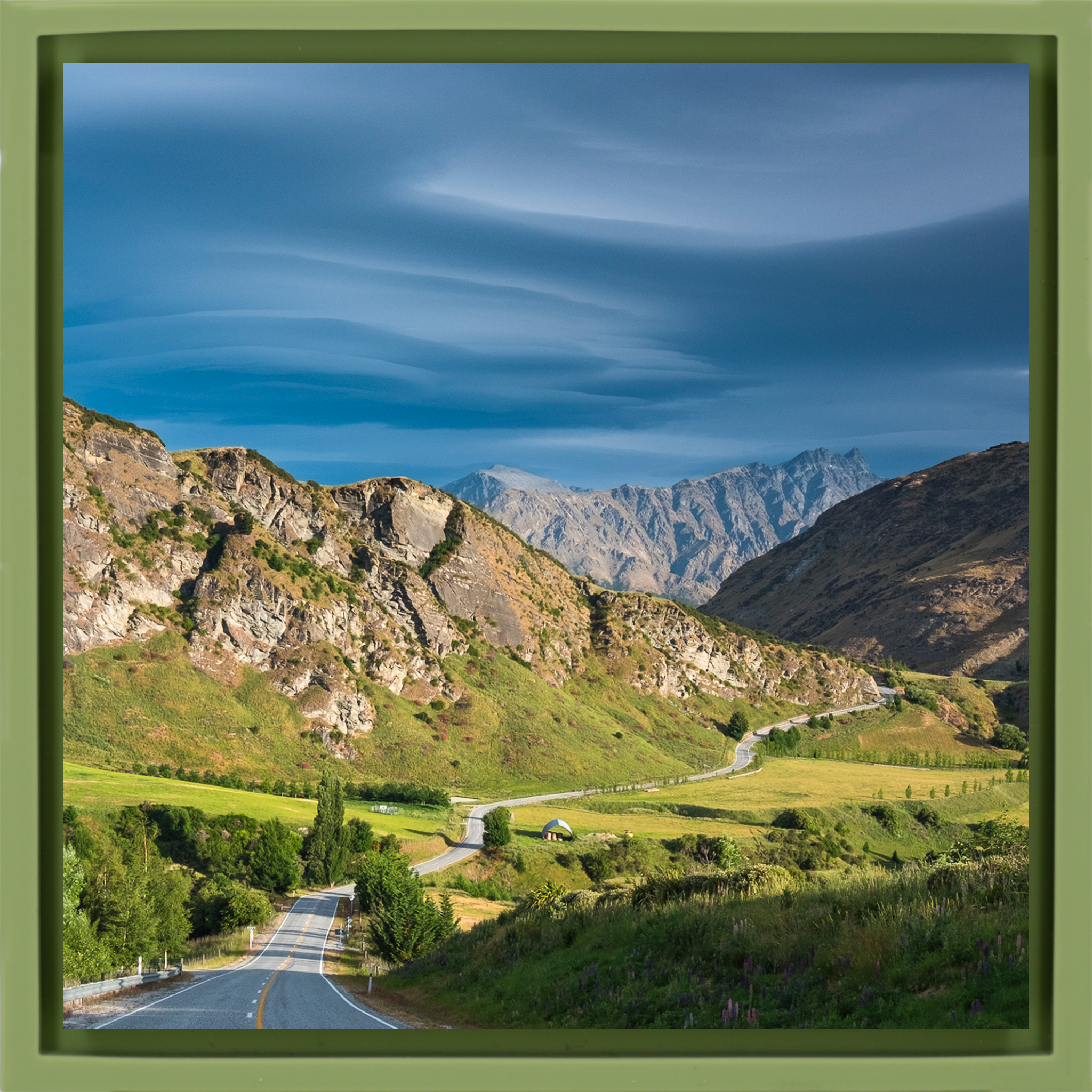 South Island Lenticular Clouds- Light Green Wrapp