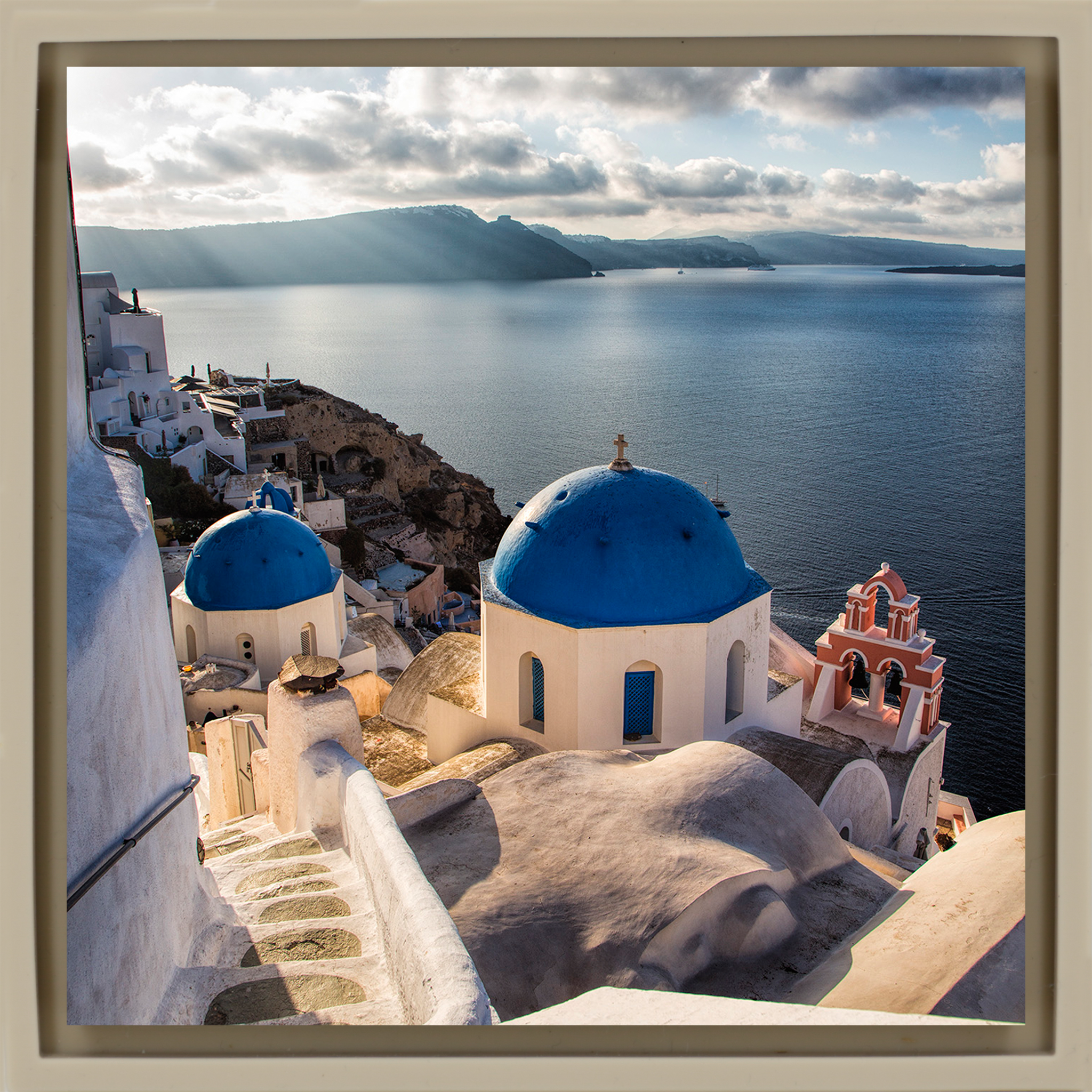 Blue Churches of Santorini- Sand Wrapp