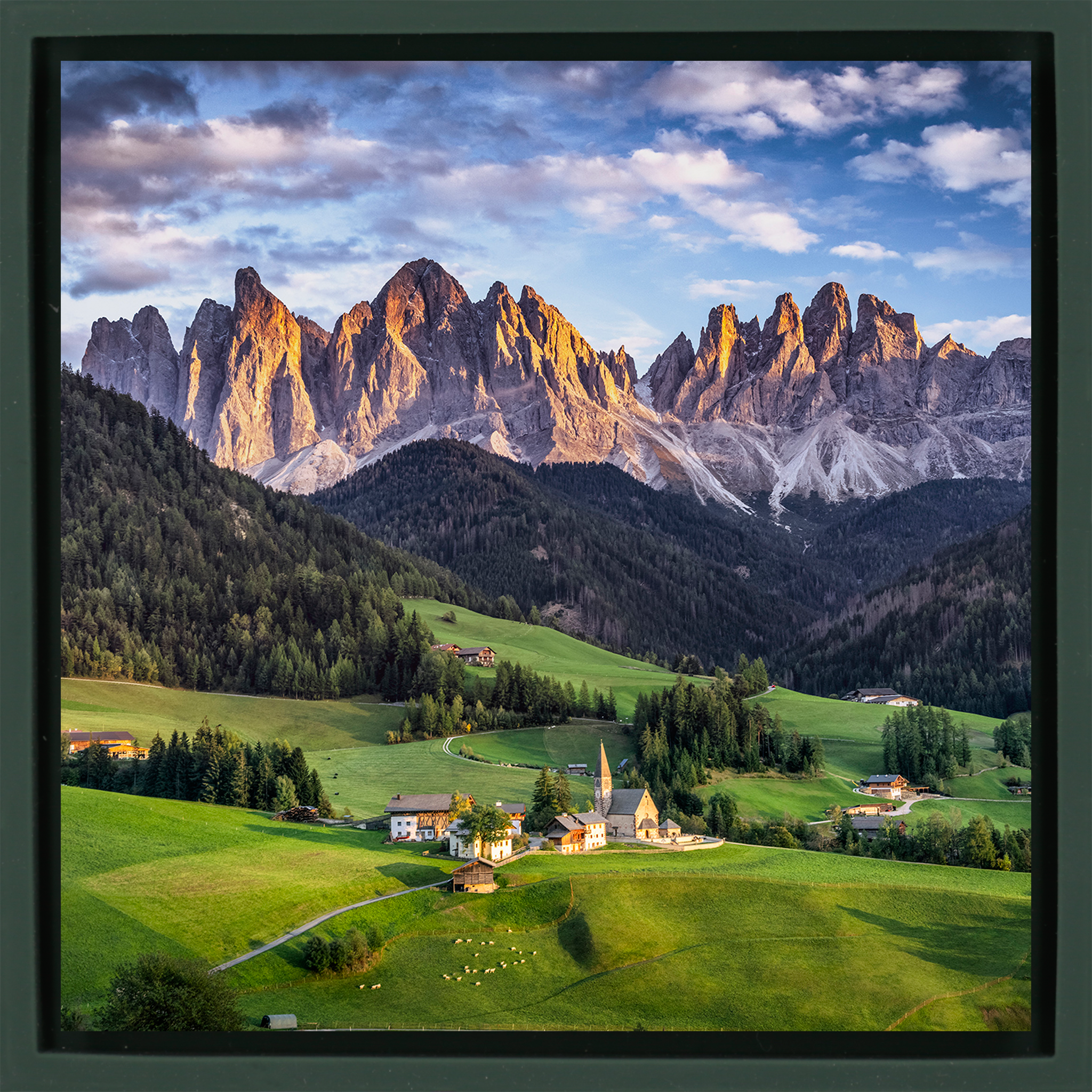 Église Santa Magdalena - Enveloppe vert foncé