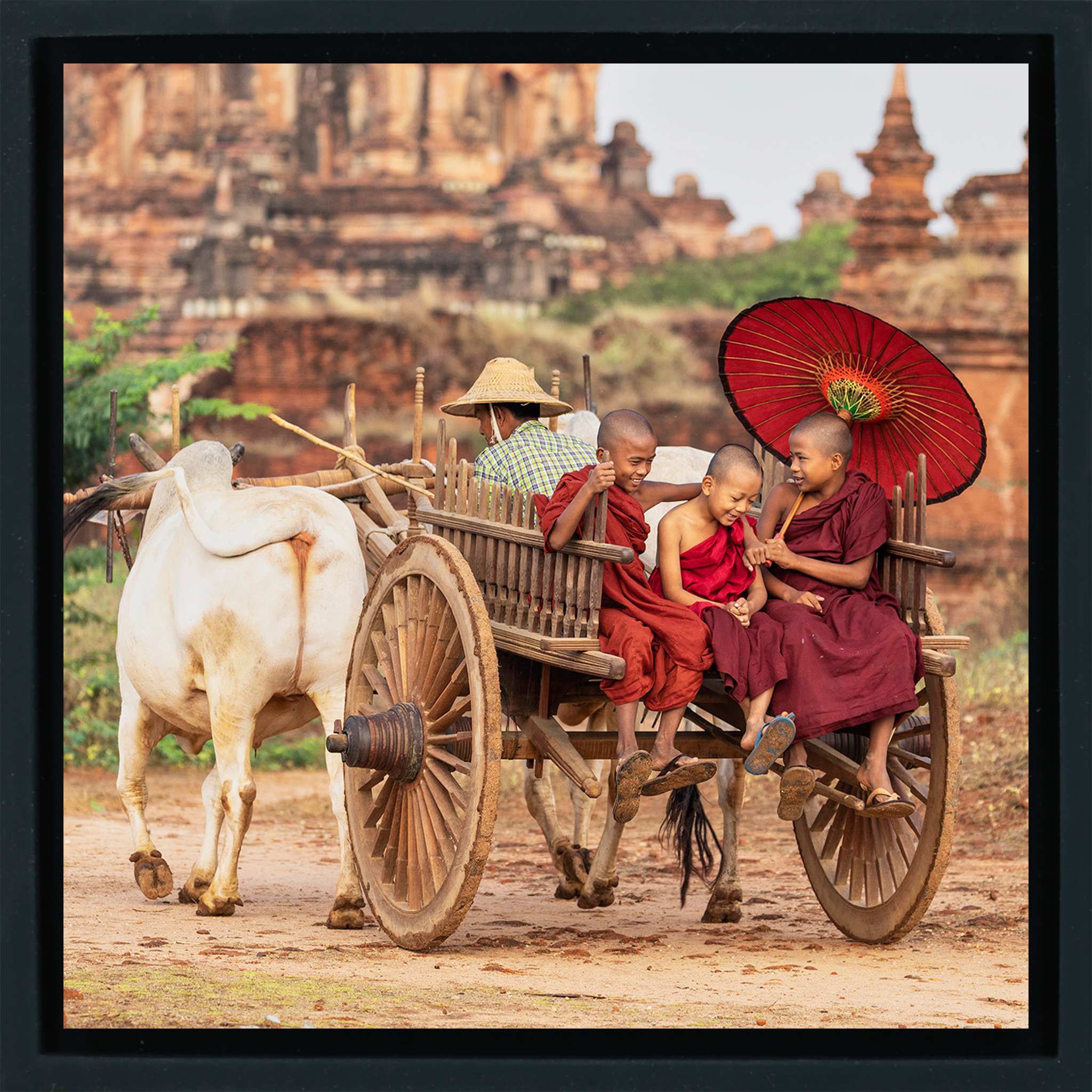 Monks in Bagan - Black Wrapp
