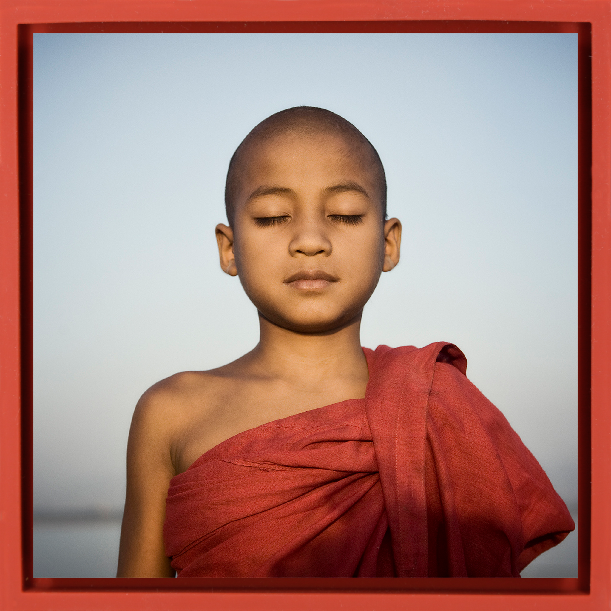 Novice Monk in Mandalay- Red Wrapp