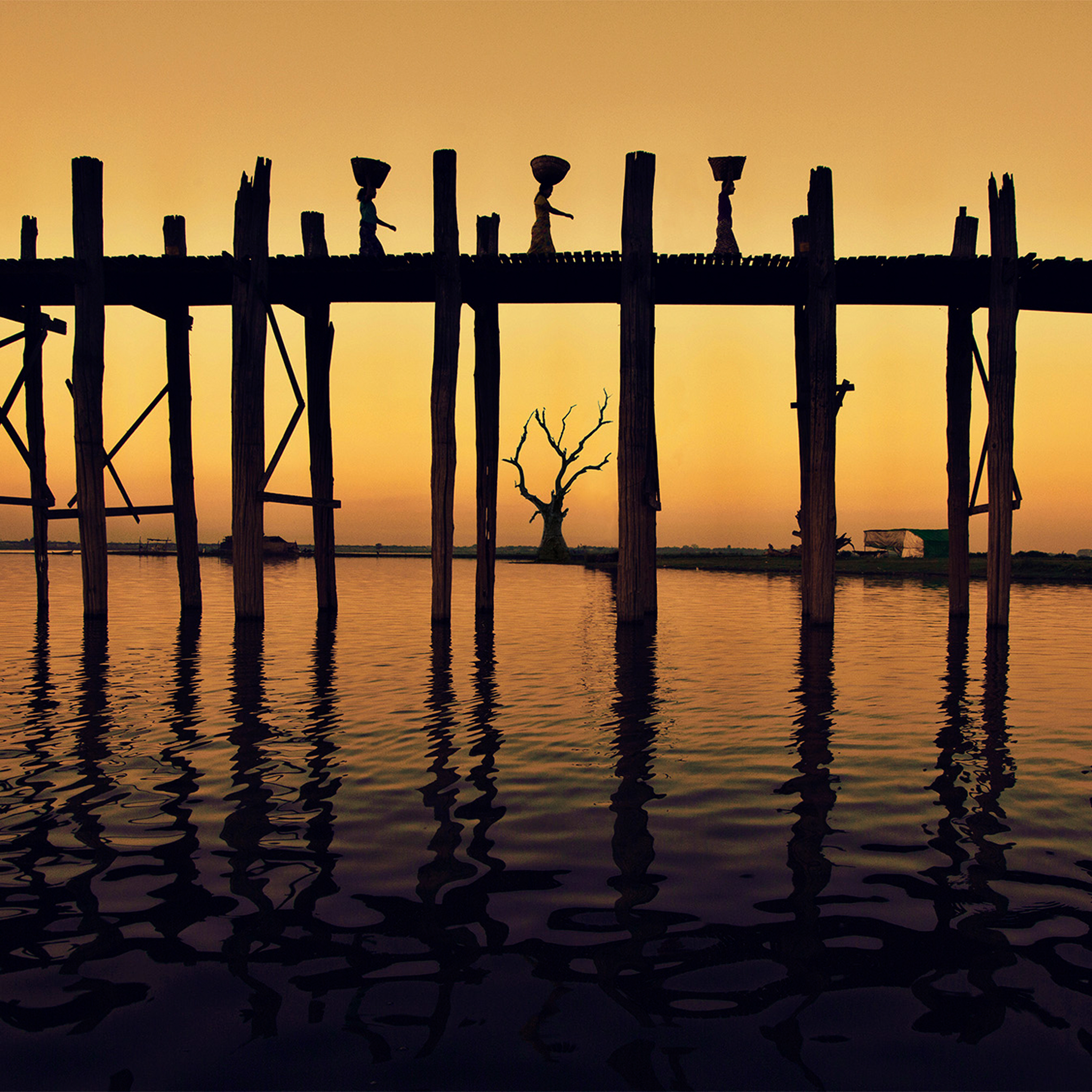 On The U Bein Bridge- Collection: Myanmar