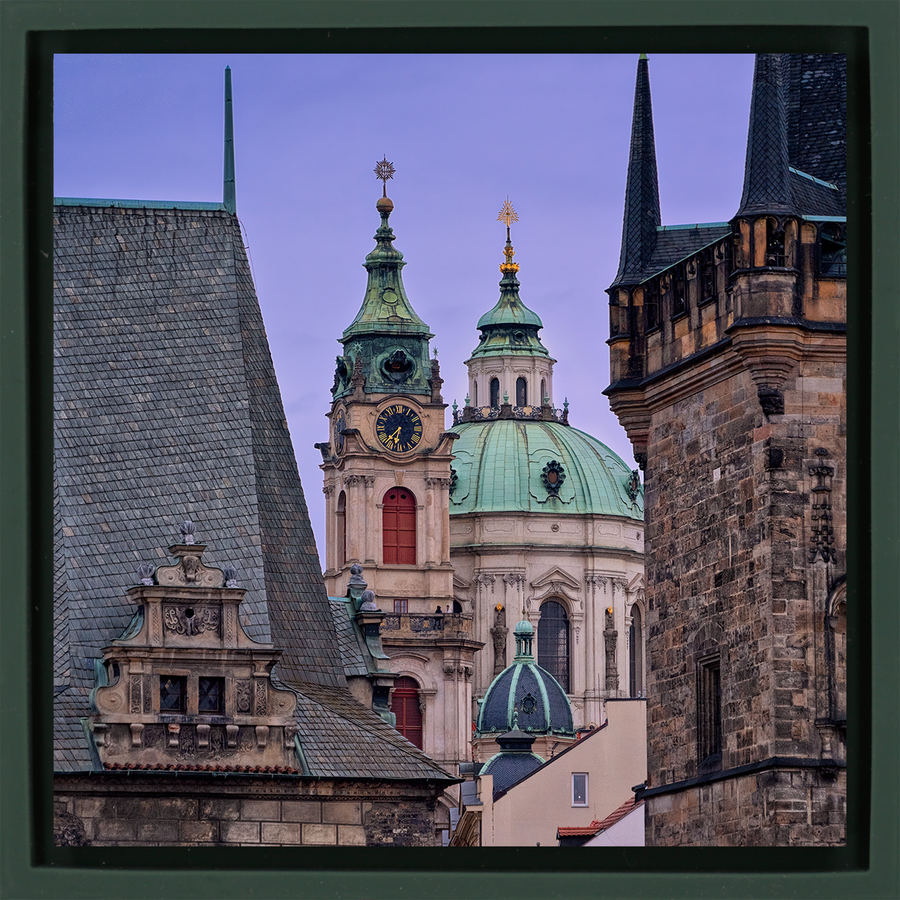 Prague Skyline - Donkergroene Wrapp